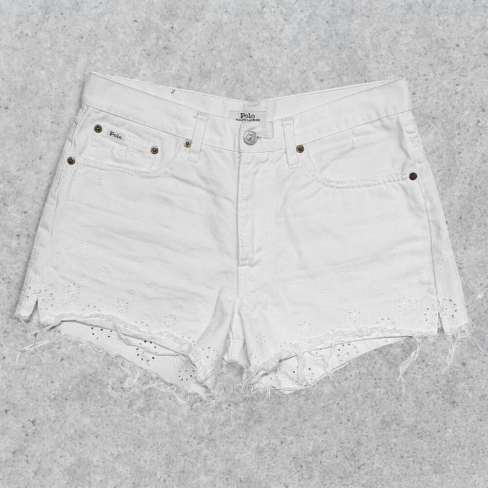 Polo Ralph Lauren Sophia Eyelet Jean Shorts Jorts